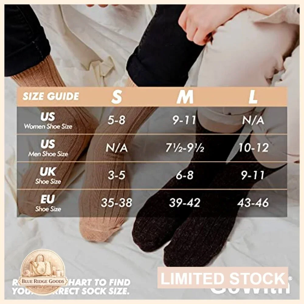Alpaca Merino Wool Socks Warm Cozy Crew Thermal Boot Fit Unisex Classic